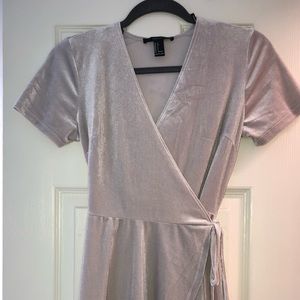 Silver Velvet Forever 21 Wrap Dress